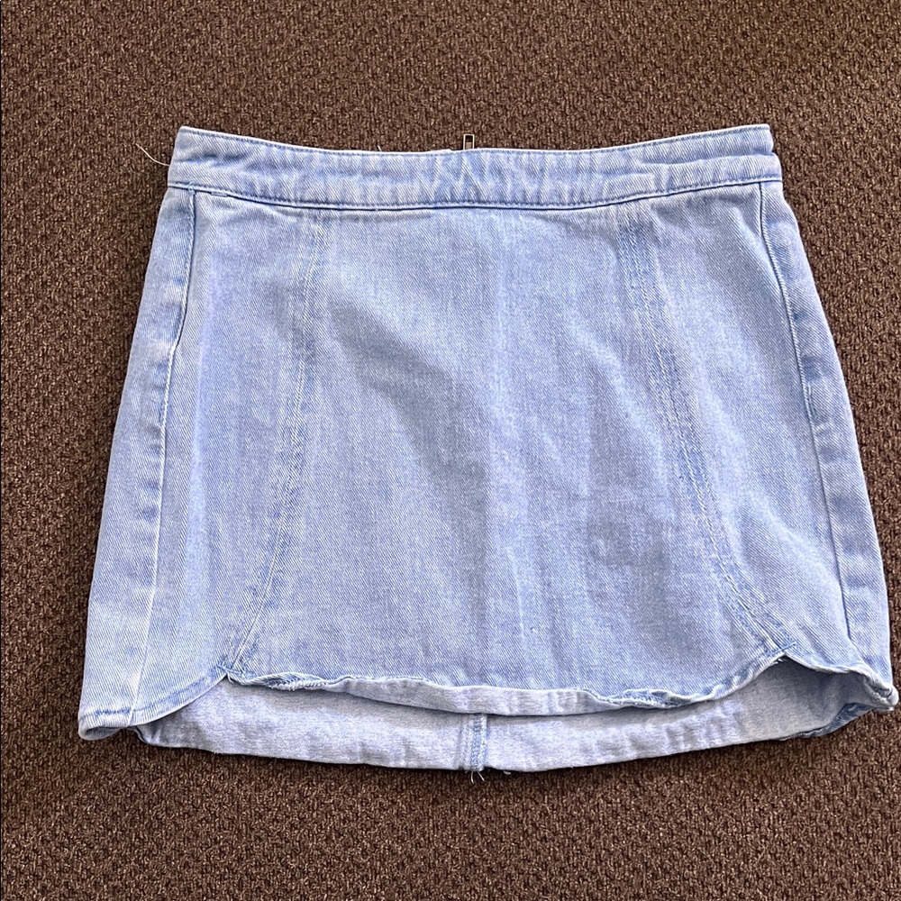 PacSun High Low Denim Skirt in Light Blue